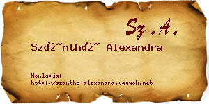 Szánthó Alexandra névjegykártya